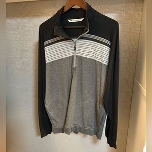Gray with black stripes quarter zip with pockets